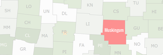 Muskingum County Map